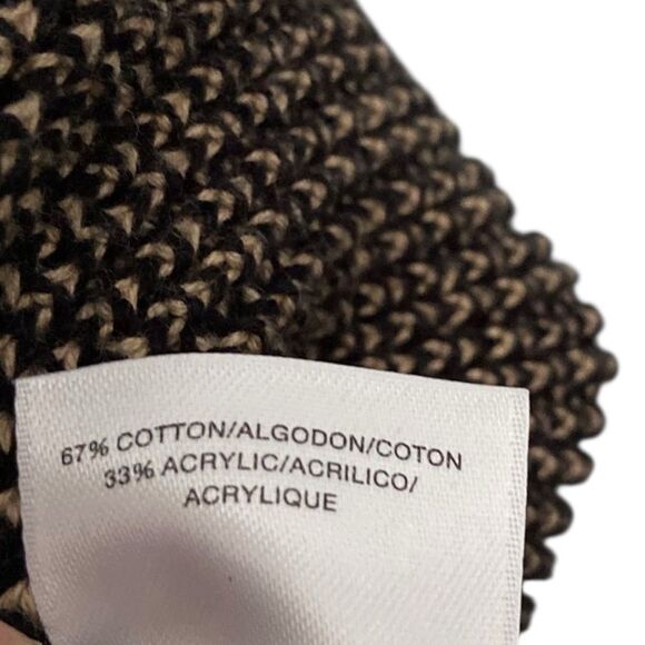 Kasper Open Front Fringe Cardigan in Brown and Black Size 1X - Picture 7 of 8